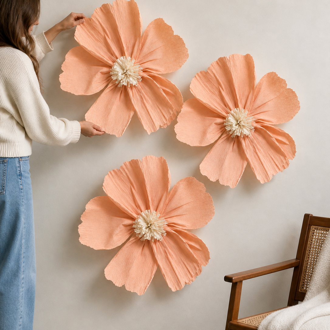 Poppy Arrangement (Set of Three) | Peach