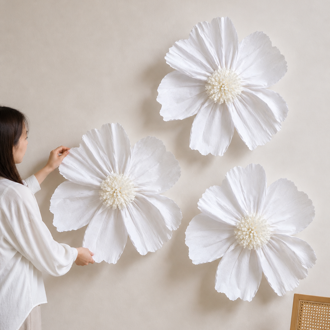 Poppy Arrangement (Set of Three) | White