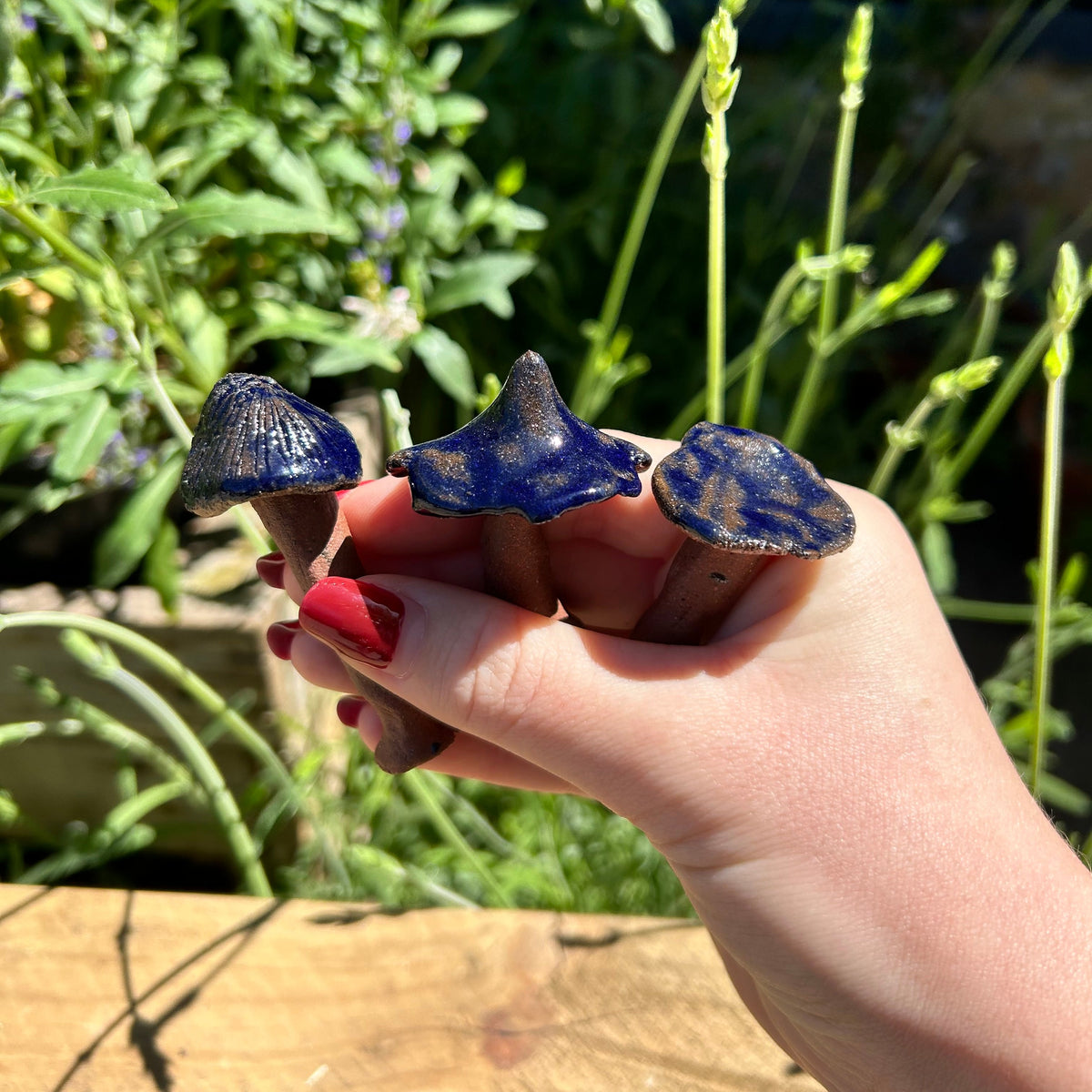 Ceramic Mushroom Terrarium Decor - Set of 3