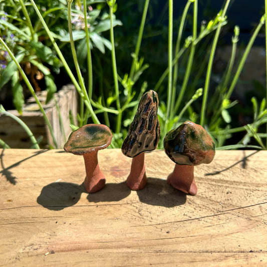 Ceramic Mushroom Terrarium Decor - Set of 3
